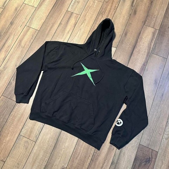 Other - Vintage Y2K Xbox black and green‎ hoodie sweatshirt size XL